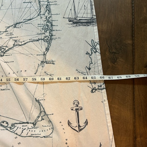 Nautical Anchor Print Cotton Shower Curtain - Picture 4 of 5